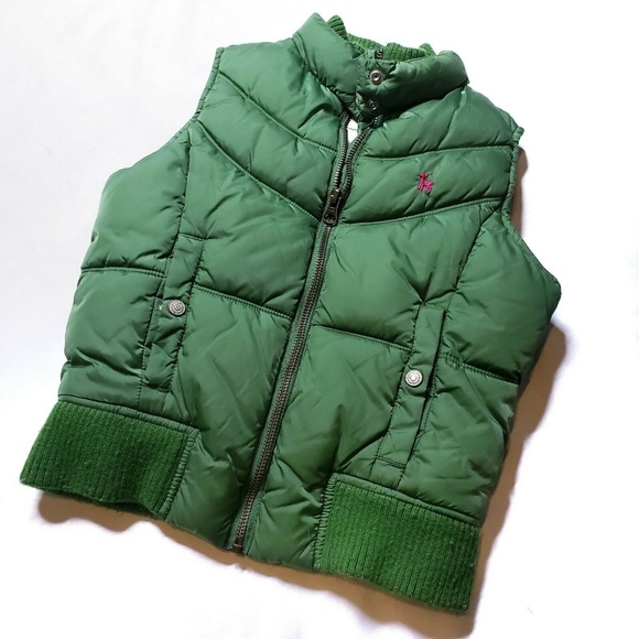 Old Navy Girls Green Vest Puffer Size M - Picture 1 of 5